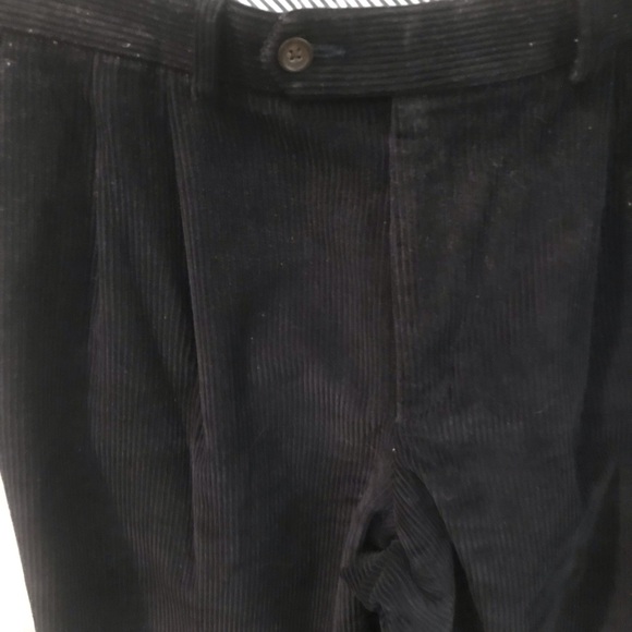 Lauren Ralph Lauren Corduroy Pants Mens 32x30 Navy Blue Cuffed Hem Pleated Front - Picture 3 of 10